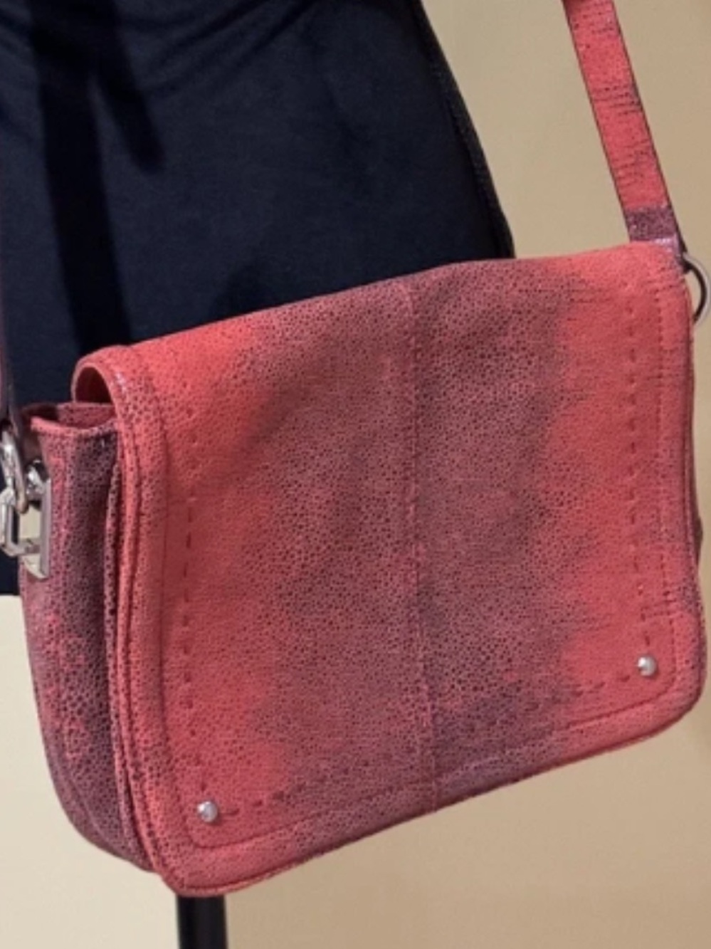 B. Makowsky Red Leather Crossbody Bag - Women